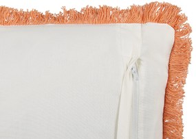 Conjunto de 2 almofadas decorativas com padrão floral em algodão branco e laranja 45 x 45 cm SATIVUS Beliani