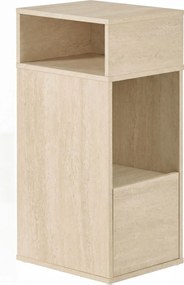 Mesa de cabeçeira estreita com gaveta e montagem rápida 30 x 25 x 59,4 cm, em bege