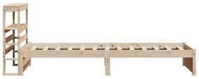 Estrutura de cama com cabeceira 90x200 cm pinho maciço