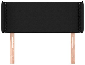 Cabeceira de cama c/ abas tecido 83x16x78/88 cm preto