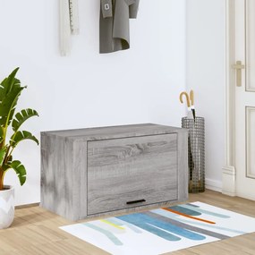 vidaXL Sapateira de parede 70x35x38 cm pinho maciço cinzento sonoma