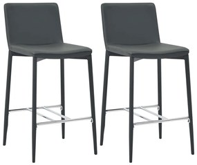 vidaXL Bancos de bar 2 pcs couro artificial cinzento