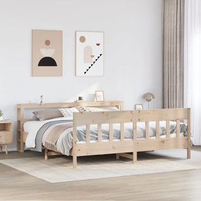 vidaXL Cama sem colchão 200x200 cm madeira de pinho maciça