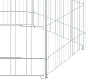 PawHut Parque para Animais de Estimação com 6 Painéis 59x60cm Dobrável Cerca para Animais de Estimação com Porta com Trava e Toldo Superior para Jardim Pátio Exterior Prata