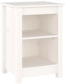 Mesas de cabeceira 2 pcs 40x35x55 cm pinho maciço branco
