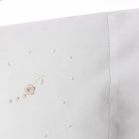 Jogo de lençóis bordados da lixa - 100% algodão percal 200 fios: Cama 200 cm - 1 lençol ajustavel 200x200+30 cm + 1 lençol superior 280x300 cm  +  2  fronhas 50x70 cm