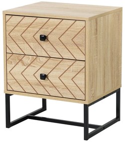 Mesa de Cabeceira Turin com 2 Gavetas - Design Retro