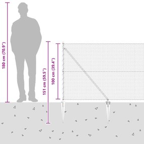 Cerca Hexagonal vidaXL Cinza 1x50 m Aço