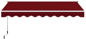 Toldo retrátil 295 x 250 cm com manivela manual para parede Porta Janela Vermelho