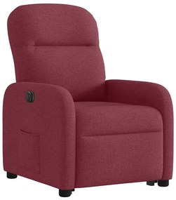 Poltrona reclinável elevatória elétrica tecido vermelho-tinto