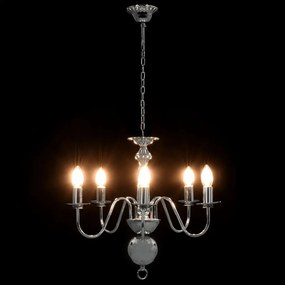 Lustre de 5 lâmpadas E14 prateado