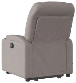 Poltrona elevatória de massagens tecido cinzento-acastanhado