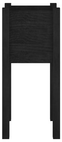 Vaso/floreira de jardim 31x31x70 cm pinho maciço preto