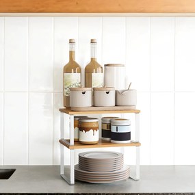 Conjunto de 2 organizadores de cozinha Branco-natural