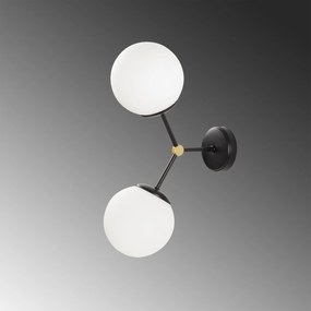 Candeeiro de Parede Damar – Preto e Branco – 28 x 15 cm