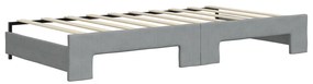 Sofá-cama c/ gavetão e gavetas 90x190 cm tecido cinzento-claro