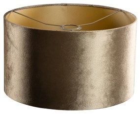 Abajur de Veludo Bronze com Interior Dourado 35/35/20 Clássico / Antigo