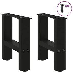 Pés para mesa de centro pretos 2 peças 40x(30-31) cm aço