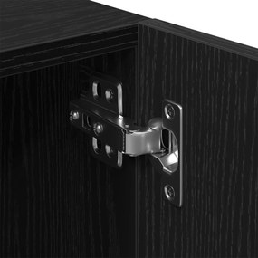 Estante para TV vidaXL Preta em Carvalho 100x35x40 cm em Madeira Engen