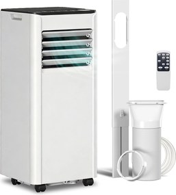 HOMCOM Ar Condicionado Portátil 9000 BTU 4 em 1 Arrefecimento Desumidificador Ventoinha Temporizador para 28 m² Branco | Aosom Portugal