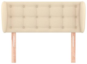 Cabeceira de cama c/ abas tecido 93x23x78/88 cm creme