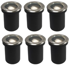 Conjunto de 6 spots de exterior modernos em aço inoxidável IP65 ajustáveis - Delux Moderno