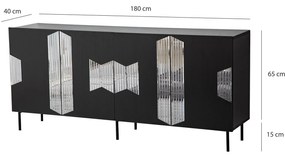 Console Vienna – Preto – 180 cm x 80 cm x 40 cm