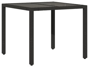 3 pcs conjunto de bistrô com almofadões vime PE preto