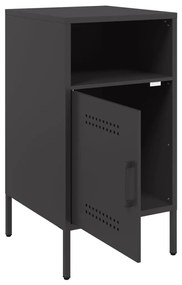 Mesas de cabeceira 2 pcs 36x39x68 cm aço preto