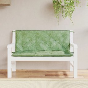 vidaXL Almofadões banco jardim 2 pcs 120x50x7 cm tecido padrão folhas