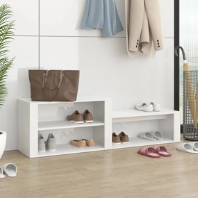 vidaXL Sapateira 150x35x45 cm derivados de madeira branco brilhante