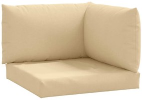 Almofadões de paletes 3 pcs mesclado tecido bege