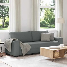 vidaXL Sofá de 3 lugares 180 cm tecido cinza-escuro