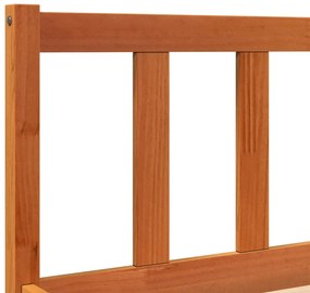 Cama sem colchão 200x200 cm pinho maciço castanho-mel