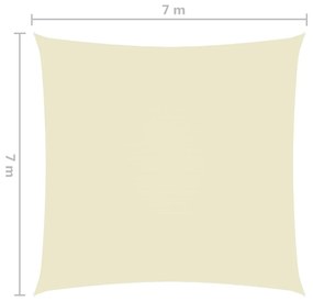 Para-sol estilo vela tecido oxford quadrado 7x7 m creme