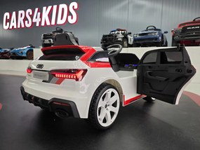 Carro elétrico infantil Audi RS6 Avant GT 12V 4x4 , telecomandado, pneus de EVA, assento em pele Branco