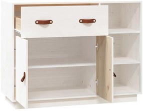 Aparador 98,5x40x75 cm madeira de pinho maciça branco