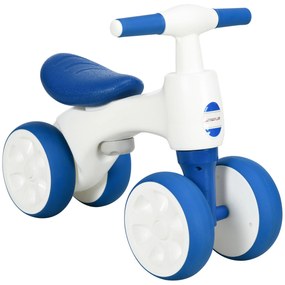 AIYAPLAY Bicicleta sem Pedais para Crianças de 18-36 Meses com Guiador Antiderrapante e 4 Rodas de Ø17 cm  56x30x42 cm Azul | Aosom Portugal