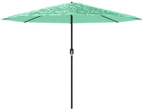 Guarda-sol de jardim com poste de aço 388x388x248 cm verde