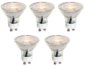 Conjunto de 5 lâmpadas LED GU10 50mm transparentes 3W 200 lm 2200K