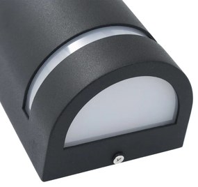 Candeeiros de parede exterior 2 pcs 35 W semicilíndrico preto