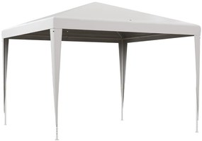 Outsunny Tenda de Jardim Desmontável Tenda para Exteriores com 4 Orifícios de Drenagem e Tubo de Aço 293x293x252 cm Branco