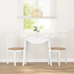 Cadeiras de jantar com almofadões 2 pcs madeira maciça branco