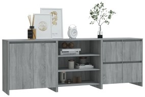 Aparador Vouga de 210 cm - Cinzento - Design Moderno