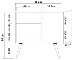 Cómoda Verybox – Carvalho Sonoma – 90x90x40 cm
