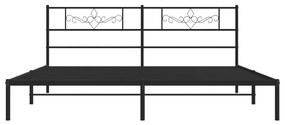 Estrutura de cama com cabeceira 200x200 cm metal preto