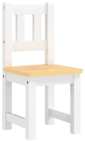 Conjunto Infantil de Mesa e 2 Cadeiras - Branco/Castanho - Design Nórd