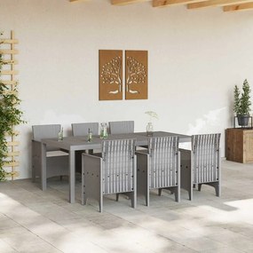 Conjunto de Jantar de Jardim 7 pcs Cinzento-claro