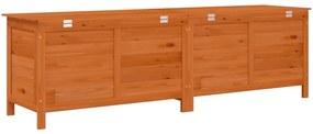 Caixa arrumação p/ jardim 198,5x50x56,5cm abeto maciço castanho