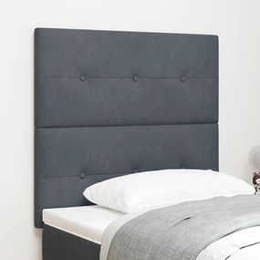 Cabeceira LED vidaXL Cinza Escuro 100 cm Veludo